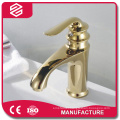 golden single handle antique bathroom faucet